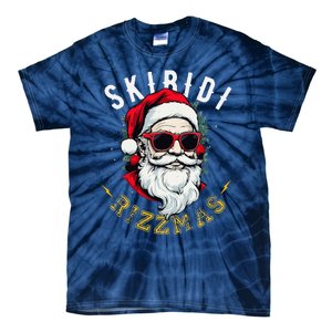 Skibid.I Rizzmas Retro Santa Hat Cool Christmas Graphic Tie-Dye T-Shirt