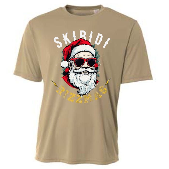 Skibid.I Rizzmas Retro Santa Hat Cool Christmas Graphic Cooling Performance Crew T-Shirt