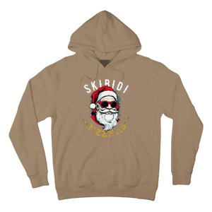 Skibid.I Rizzmas Retro Santa Hat Cool Christmas Graphic Hoodie