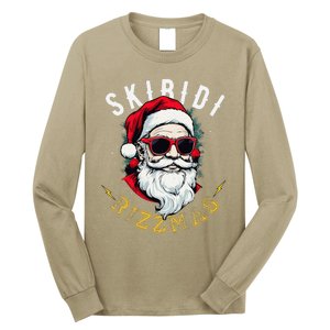 Skibid.I Rizzmas Retro Santa Hat Cool Christmas Graphic Long Sleeve Shirt