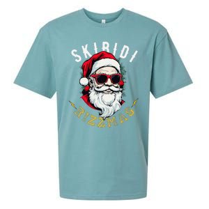 Skibid.I Rizzmas Retro Santa Hat Cool Christmas Graphic Sueded Cloud Jersey T-Shirt