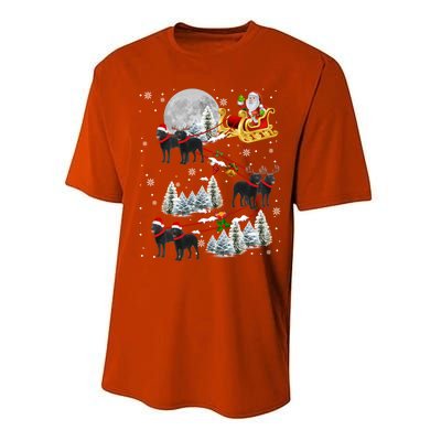 Santa Riding Reindeer Black Labrador Retriever Sleigh Xmas Gift Performance Sprint T-Shirt