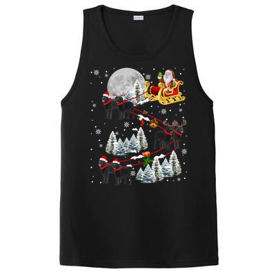 Santa Riding Reindeer Black Labrador Retriever Sleigh Xmas Gift PosiCharge Competitor Tank