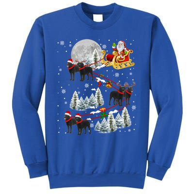 Santa Riding Reindeer Black Labrador Retriever Sleigh Xmas Gift Sweatshirt