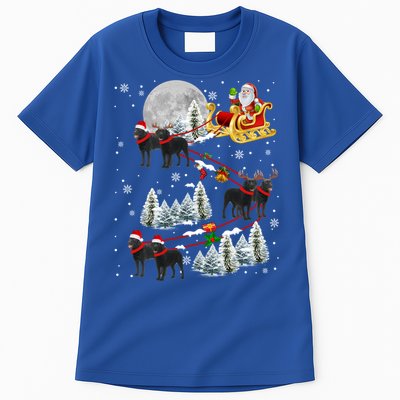 Santa Riding Reindeer Black Labrador Retriever Sleigh Xmas Gift Tall T-Shirt