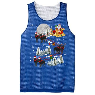 Santa Riding Reindeer Black Labrador Retriever Sleigh Xmas Gift Mesh Reversible Basketball Jersey Tank