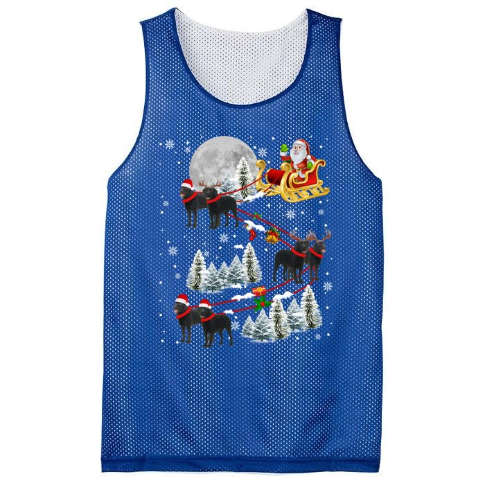 Santa Riding Reindeer Black Labrador Retriever Sleigh Xmas Gift Mesh Reversible Basketball Jersey Tank