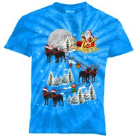 Santa Riding Reindeer Black Labrador Retriever Sleigh Xmas Gift Kids Tie-Dye T-Shirt