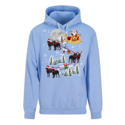 Santa Riding Reindeer Black Labrador Retriever Sleigh Xmas Gift Unisex Surf Hoodie