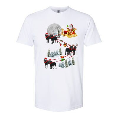 Santa Riding Reindeer Black Labrador Retriever Sleigh Xmas Gift Softstyle CVC T-Shirt