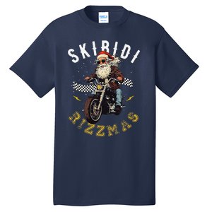 Skibid.I Rizzmas Retro Santa Hat Cool Bike Christmas Graphic Tall T-Shirt