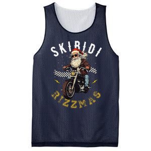 Skibid.I Rizzmas Retro Santa Hat Cool Bike Christmas Graphic Mesh Reversible Basketball Jersey Tank