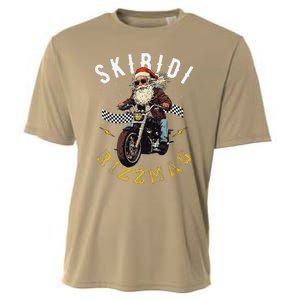 Skibid.I Rizzmas Retro Santa Hat Cool Bike Christmas Graphic Cooling Performance Crew T-Shirt