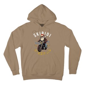 Skibid.I Rizzmas Retro Santa Hat Cool Bike Christmas Graphic Hoodie