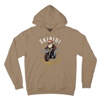 Skibid.I Rizzmas Retro Santa Hat Cool Bike Christmas Graphic Hoodie