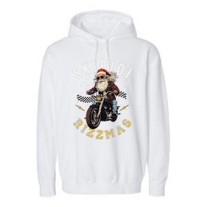 Skibid.I Rizzmas Retro Santa Hat Cool Bike Christmas Graphic Garment-Dyed Fleece Hoodie