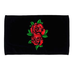 Single Red Rose Pocket Flower Romantic Love Pocket Microfiber Hand Towel