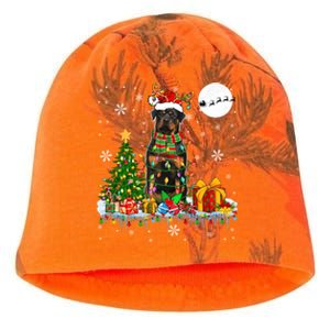 Santa Reindeer Rottweiler Christmas Tree Lights Dog Owner Gift Kati - Camo Knit Beanie