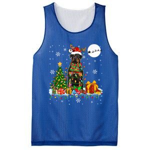 Santa Reindeer Rottweiler Christmas Tree Lights Dog Owner Gift Mesh Reversible Basketball Jersey Tank