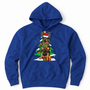 Santa Reindeer Rottweiler Dog Xmas Tree Lights Christmas Pjs Gift Hoodie