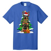 Santa Reindeer Rottweiler Dog Xmas Tree Lights Christmas Pjs Gift Tall T-Shirt