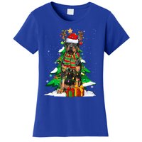 Santa Reindeer Rottweiler Dog Xmas Tree Lights Christmas Pjs Gift Women's T-Shirt