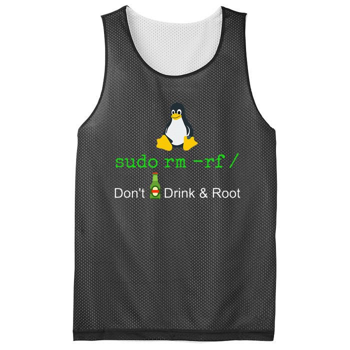 Sudo Rm Rf Dont Drink And Root Linux Mesh Reversible Basketball Jersey Tank