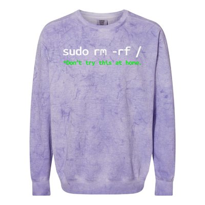 Sudo Rm Rf Unisexchild Linux Programmer Engineer Opensource Colorblast Crewneck Sweatshirt