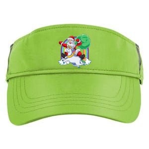 Santa Riding Rainbow Unicorn Christmas Gift Xmas Unicorn Cute Gift Adult Drive Performance Visor