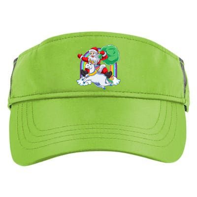 Santa Riding Rainbow Unicorn Christmas Gift Xmas Unicorn Cute Gift Adult Drive Performance Visor