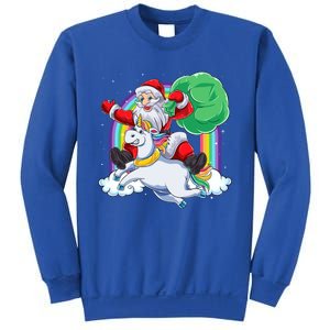 Santa Riding Rainbow Unicorn Christmas Gift Xmas Unicorn Cute Gift Sweatshirt