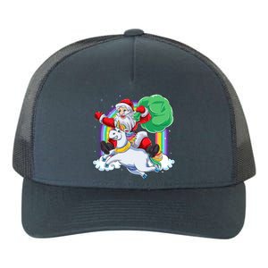 Santa Riding Rainbow Unicorn Christmas Gift Xmas Unicorn Cute Gift Yupoong Adult 5-Panel Trucker Hat