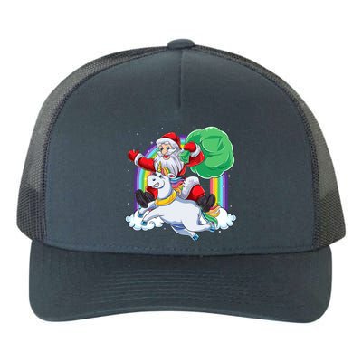 Santa Riding Rainbow Unicorn Christmas Gift Xmas Unicorn Cute Gift Yupoong Adult 5-Panel Trucker Hat