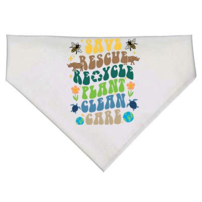 Save Rescue Recycle Plant Clean Care Earth Day USA-Made Doggie Bandana