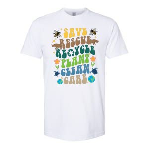 Save Rescue Recycle Plant Clean Care Earth Day Softstyle CVC T-Shirt