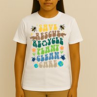 Save Rescue Recycle Plant Clean Care Earth Day T-Shirt