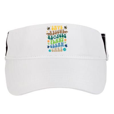 Save Rescue Recycle Plant Clean Care Earth Day Adult Drive Performance Visor