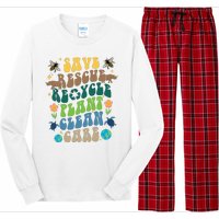 Save Rescue Recycle Plant Clean Care Earth Day Long Sleeve Pajama Set