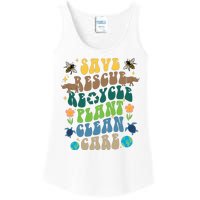 Save Rescue Recycle Plant Clean Care Earth Day Ladies Essential Tank