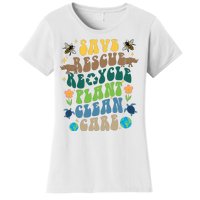 Save Rescue Recycle Plant Clean Care Earth Day Women's T-Shirt