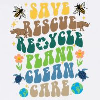 Save Rescue Recycle Plant Clean Care Earth Day Women's V-Neck T-Shirt