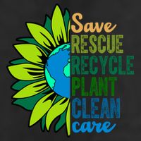 Save Rescue Recycle Plant Clean Care Earth Day 7 Panel Mesh Trucker Snapback Hat