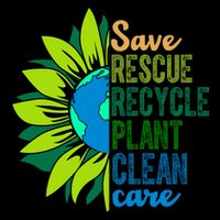 Save Rescue Recycle Plant Clean Care Earth Day Drawstring Bag