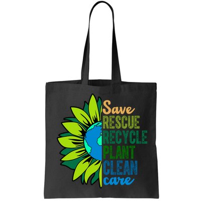 Save Rescue Recycle Plant Clean Care Earth Day Bag