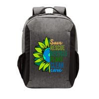 Save Rescue Recycle Plant Clean Care Earth Day Vector Backpack