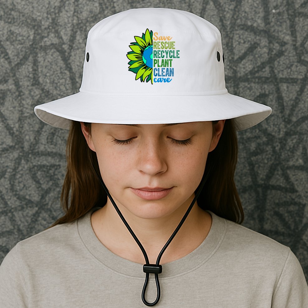 Save Rescue Recycle Plant Clean Care Earth Day Bucket Hat