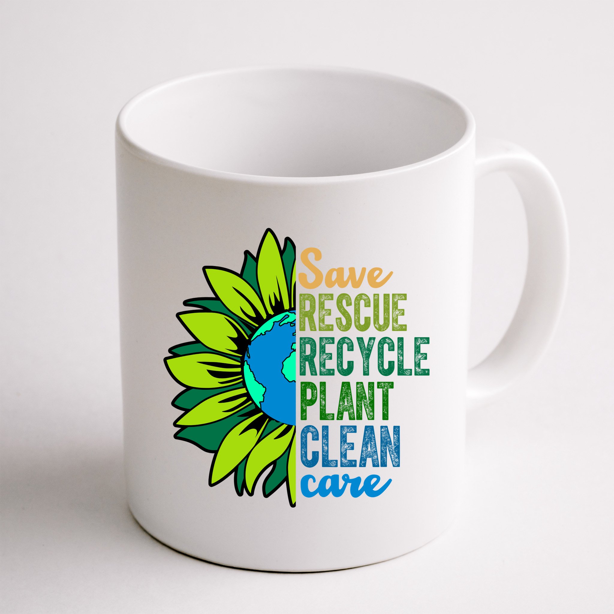 Save Rescue Recycle Plant Clean Care Earth Day Mug