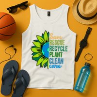 Save Rescue Recycle Plant Clean Care Earth Day Tank Top