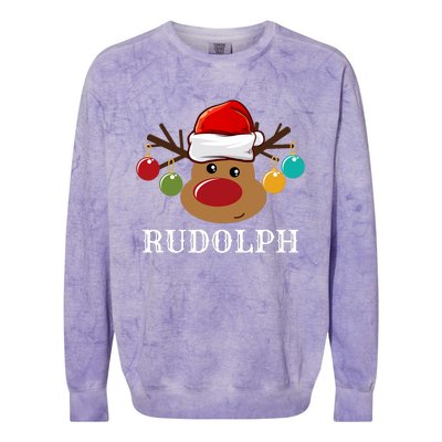 Santa Reindeer Rudolph Xmas Group Costume Colorblast Crewneck Sweatshirt