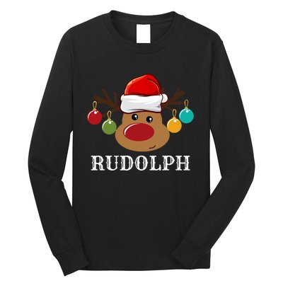 Santa Reindeer Rudolph Xmas Group Costume Long Sleeve Shirt